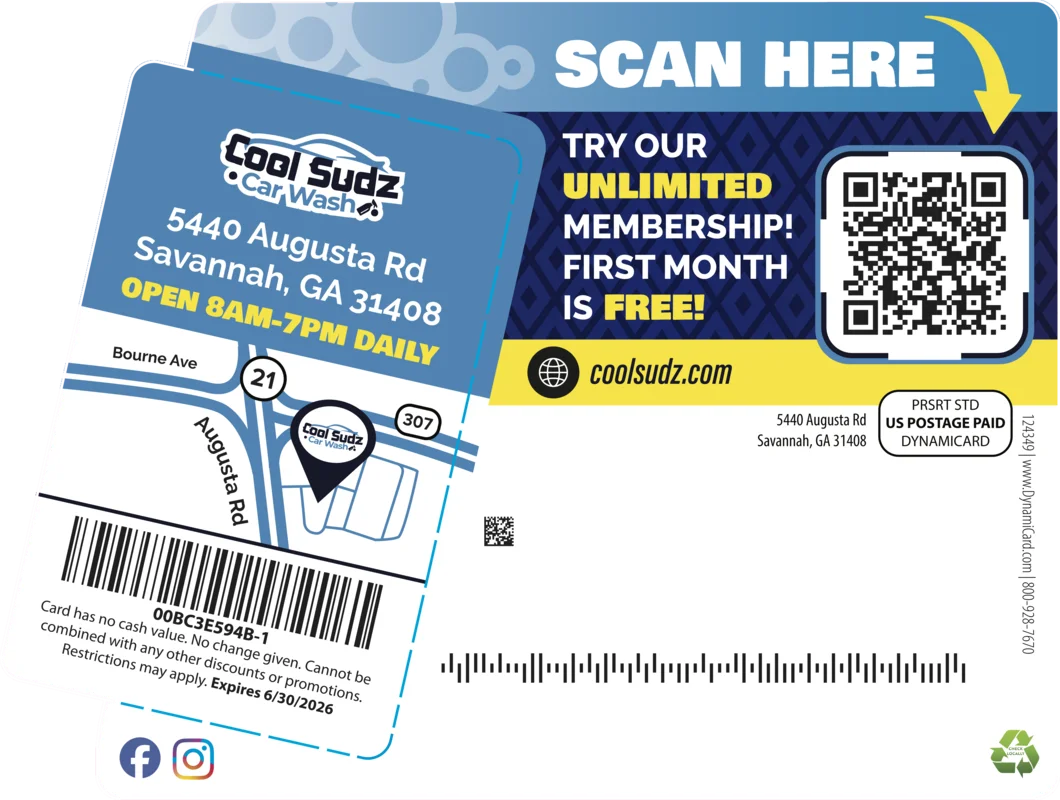 Cool Sudz mailer card